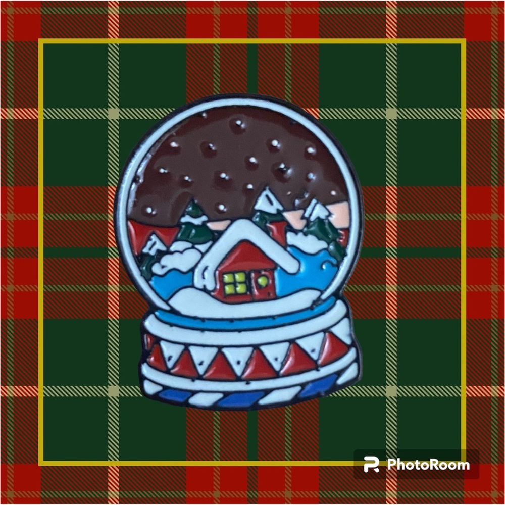 Snow globe enamel pin
